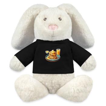 Leckerer Pfannkuchenstapel mit Sirup und Butter - MiniFeet® RecycelHase® Creme - Schwarz - Vorne