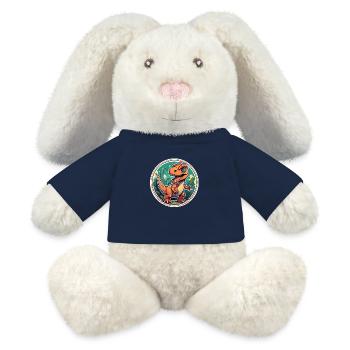 dinosaure dessin animé - Lapin en peluche recyclé MiniFeet® Crème - bleu marine - Devant
