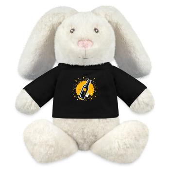 Bier - MiniFeet® RecycelHase® Creme - Schwarz - Vorne