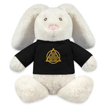 Ornement celtique - Lapin en peluche recyclé MiniFeet® Crème - noir - Devant
