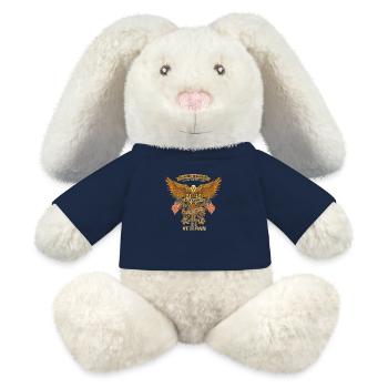 Armée, Guerre, Militaire, Uniforme, Force, Soldat, Vétéran - Lapin en peluche recyclé MiniFeet® Crème - bleu marine - Devant