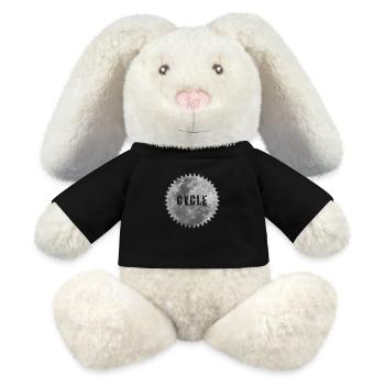 Balade à vélo sur la lune - Lapin en peluche recyclé MiniFeet® Crème - noir - Devant