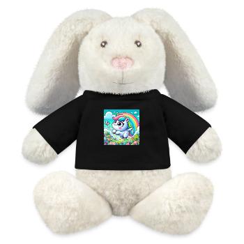 Cartoon Unicorn 3 - MiniFeet® RecycelHase® Bunny Cream - black - Front