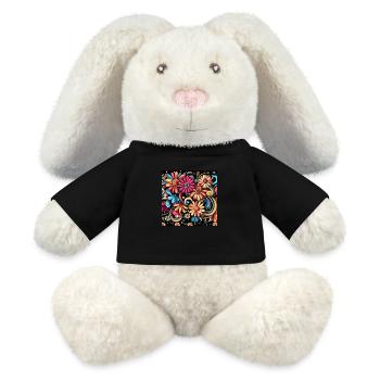 Enchanting Flowers - MiniFeet® RecycelHase® Bunny Cream - black - Front
