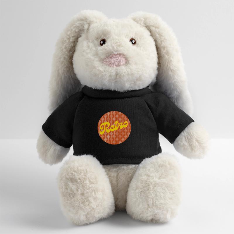 Rétro Lapin en peluche recyclé MiniFeet® Crème