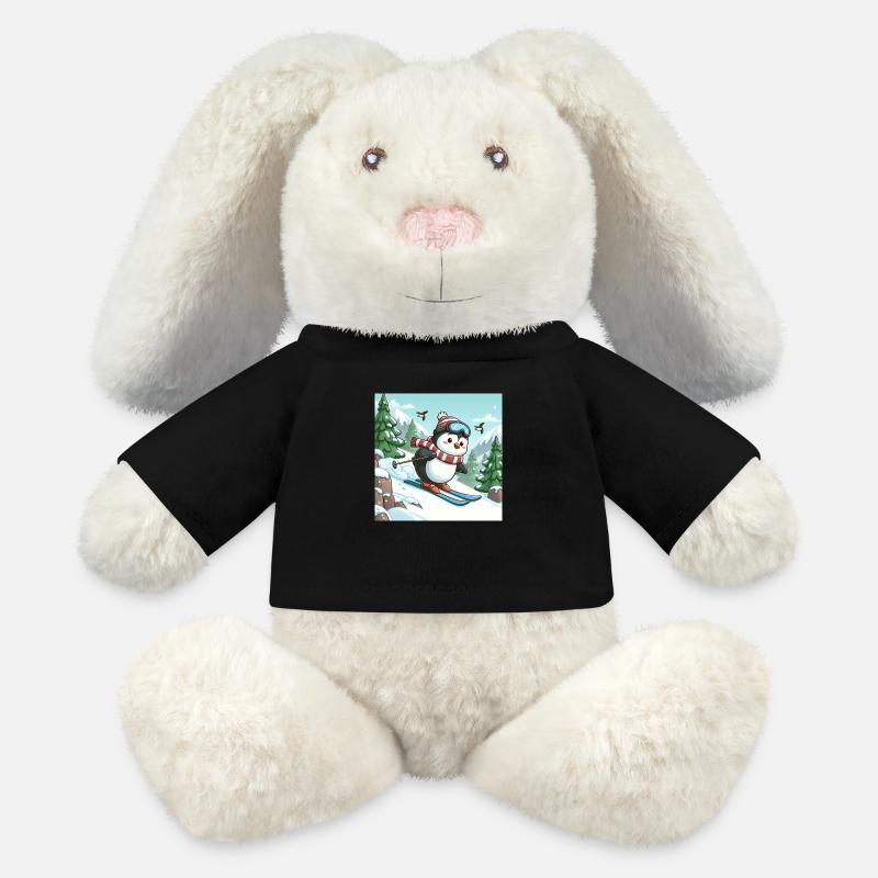 Ski Penguin - MiniFeet® RecycelHase® Bunny Cream - black