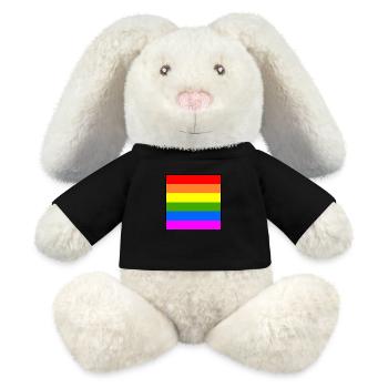 Drapeau arc-en-ciel Drapeau LGBT arc-en-ciel - Lapin en peluche recyclé MiniFeet® Crème - noir - Devant