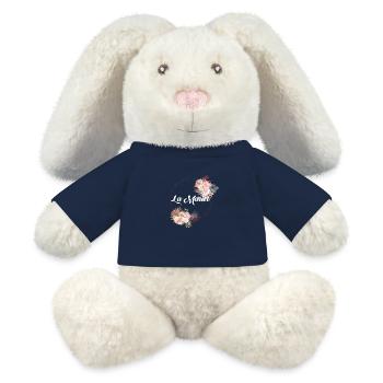 Die Blumenbraut - Junggesellinnenabschied Geschenkidee - MiniFeet® RecycelHase® Creme - French Navy - Vorne