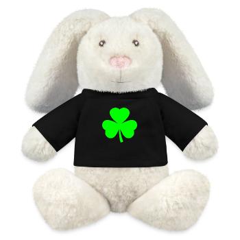 Trèfle d’Irlande - Lapin en peluche recyclé MiniFeet® Crème - noir - Devant