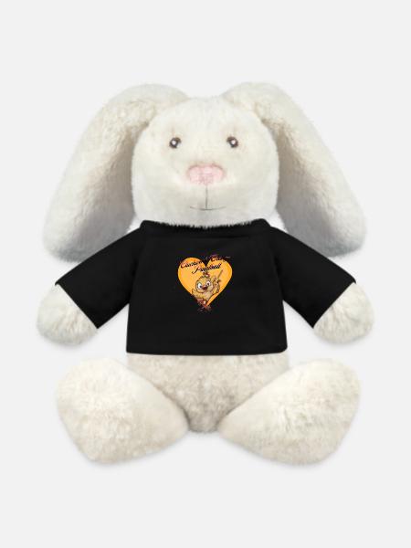 Paintball poussin, cluckwork orage, jeux de paintball - Lapin en peluche recyclé MiniFeet® Crème - noir