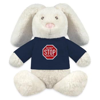 N’ARRÊTEZ PAS DE CROIRE AU GRUNGE BLANC - Lapin en peluche recyclé MiniFeet® Crème - bleu marine - Devant