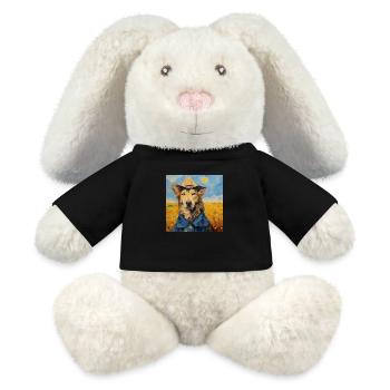 van Dogh - Lapin en peluche recyclé MiniFeet® Crème - noir - Devant