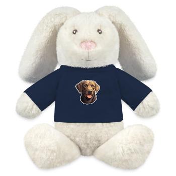 Labrador Retriever Head Panting - MiniFeet® RecycelHase® Bunny Cream - french navy - Front
