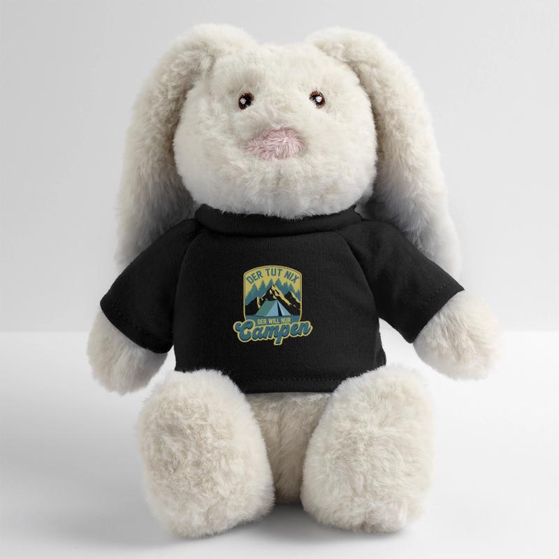 He doesn't do anything, he just wants to camp, camping vacation MiniFeet® RecycelHase® Bunny Cream