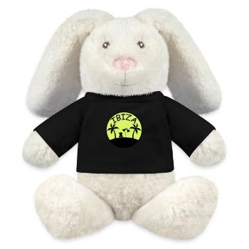 insel palmen ibiza - MiniFeet® RecycelHase® Creme - Schwarz - Vorne