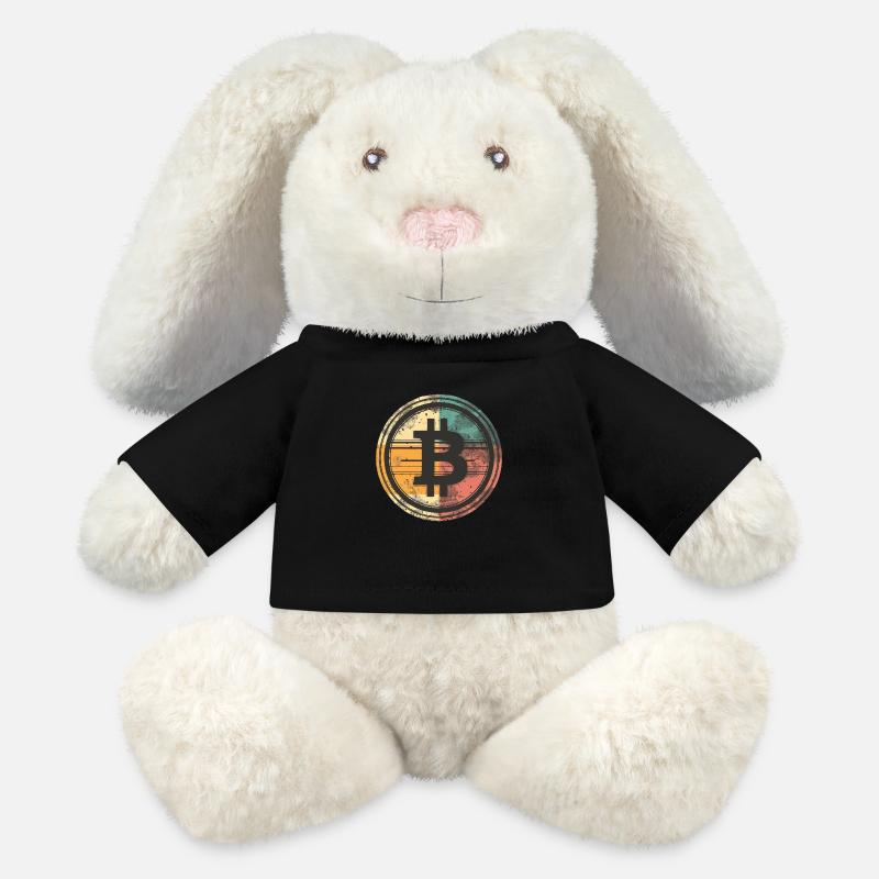 Bitcoin BTC Cryptos Cryptocurrency Crypto - MiniFeet® RecycelHase® Bunny Cream - black