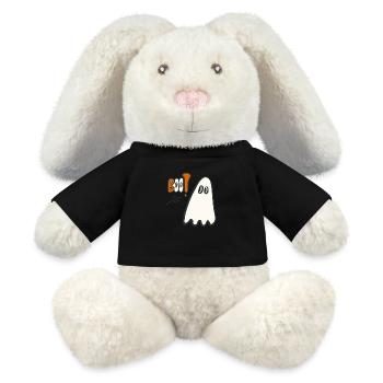 Halloween Geist - Ach du Schreck - MiniFeet® RecycelHase® Creme - Schwarz - Vorne