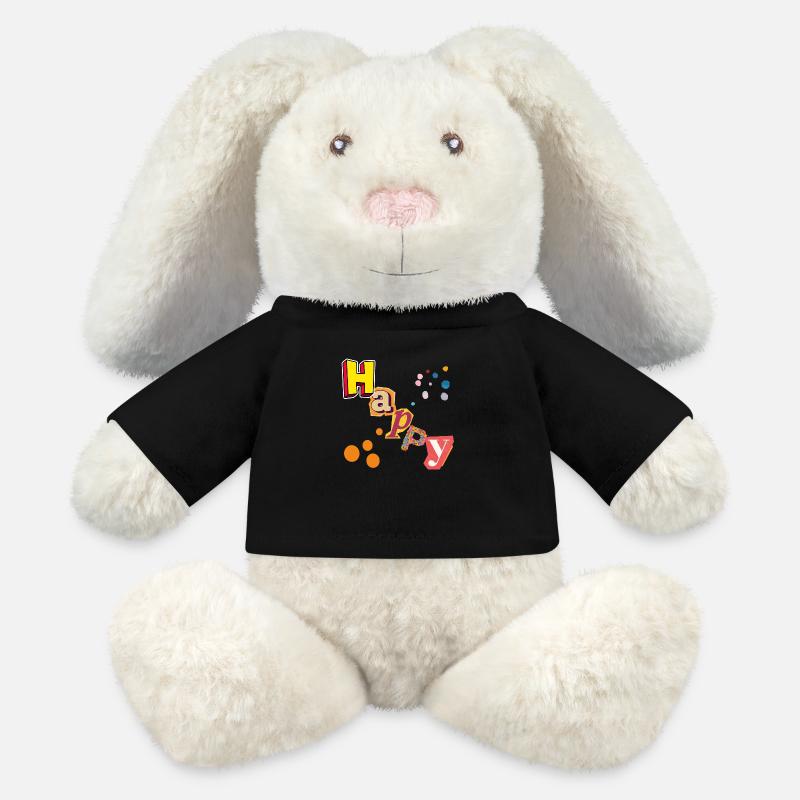 Happy Vibes - MiniFeet® RecycelHase® Creme - Schwarz