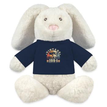 Vintage 1994 Legend Born - Lapin en peluche recyclé MiniFeet® Crème - bleu marine - Devant