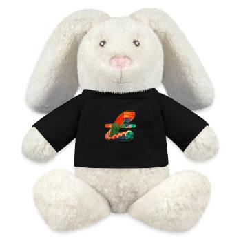 Abstract Pattern in Vibrant Colors - MiniFeet® RecycelHase® Bunny Cream - black - Front