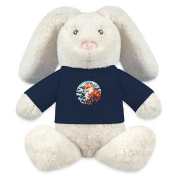 Fox wave Ukiyo-e Hokusai - MiniFeet® RecycelHase® Bunny Cream - french navy - Front