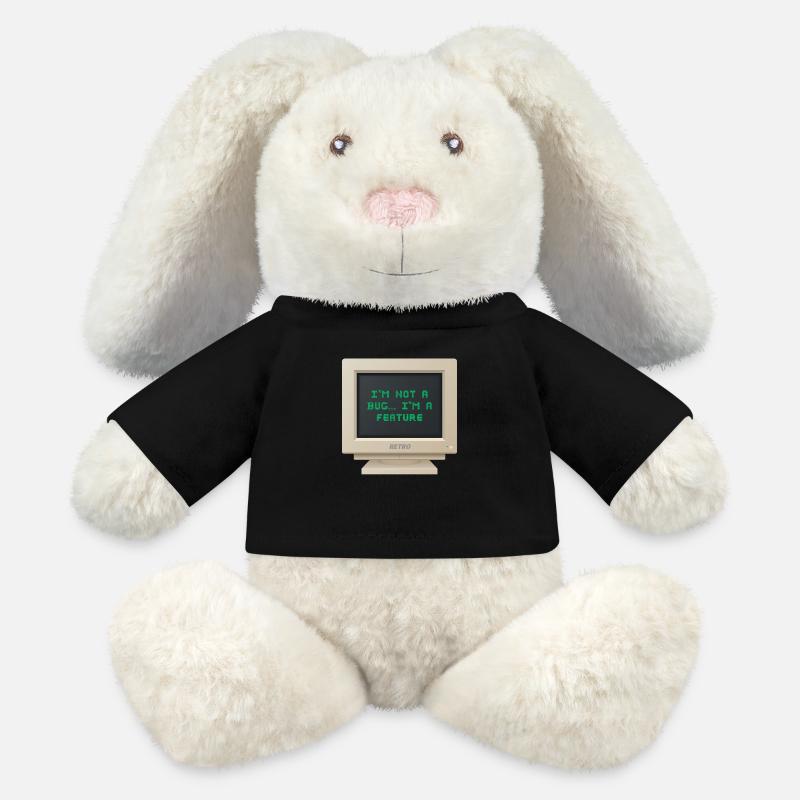 CRT Design - I am not a bug, I am a feature - MiniFeet® RecycelHase® Bunny Cream - black