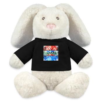 Gamer - MiniFeet® RecycelHase® Creme - Schwarz - Vorne
