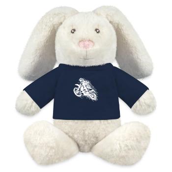 Enduro : la machine de sport automobile tout-terrain dans le saut - Lapin en peluche recyclé MiniFeet® Crème - bleu marine - Devant