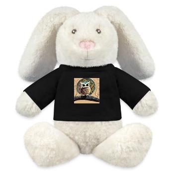 Qu’est-ce que je « regarde » ? - Lapin en peluche recyclé MiniFeet® Crème - noir - Devant