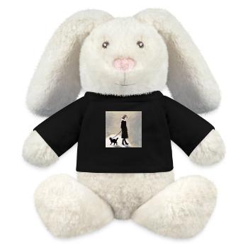 Amitié - Lapin en peluche recyclé MiniFeet® Crème - noir - Devant