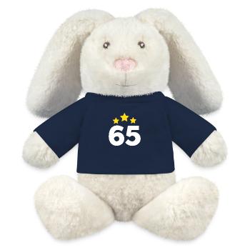 65 Years Star - 65th Anniversary Gift - MiniFeet® RecycelHase® Bunny Cream - french navy - Front
