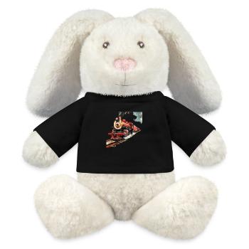 La fascination des locomotives à vapeur - Lapin en peluche recyclé MiniFeet® Crème - noir - Devant