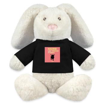 Madrid, Espagne - Lapin en peluche recyclé MiniFeet® Crème - noir - Devant
