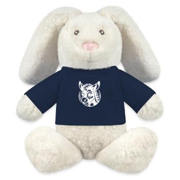 Kleiner niedlicher Comic Esel mit großen Augen - MiniFeet® RecycelHase® Creme - French Navy - Vorne