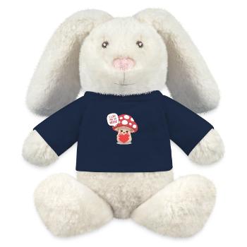 I Love You So Mush - Süßes Mushroom Love Wortspiel - MiniFeet® RecycelHase® Creme - French Navy - Vorne