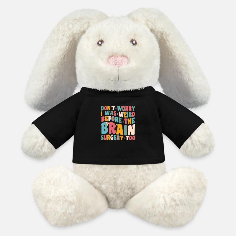 Funny Brain Surgery Retro Design - MiniFeet® RecycelHase® Bunny Cream - black