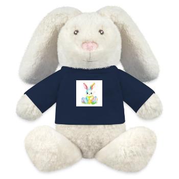 Bunte Eier & flauschiger Hase - MiniFeet® RecycelHase® Creme - French Navy - Vorne