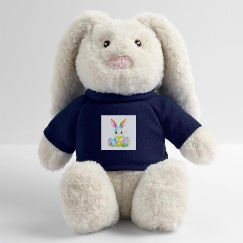 Bunte Eier & flauschiger Hase MiniFeet® RecycelHase® Creme