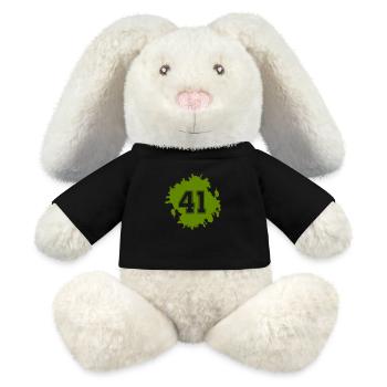 klecks 41 - MiniFeet® RecycelHase® Creme - Schwarz - Vorne