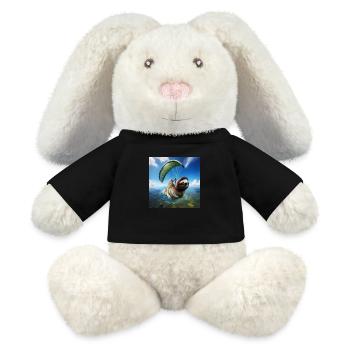 Faultier Wanderer Paragliding - MiniFeet® RecycelHase® Creme - Schwarz - Vorne