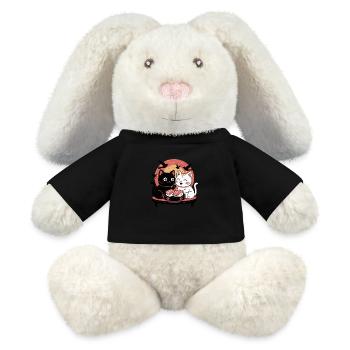Sushi Katzen bei Sonnenuntergang – Japanischer Sti - MiniFeet® RecycelHase® Creme - Schwarz - Vorne