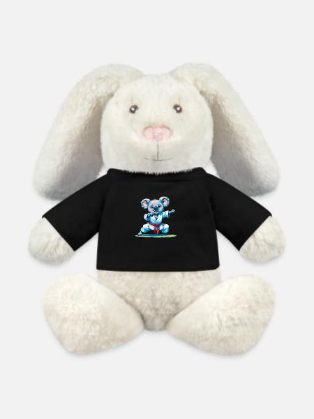 Koala beim Karate - MiniFeet® RecycelHase® Creme - Schwarz