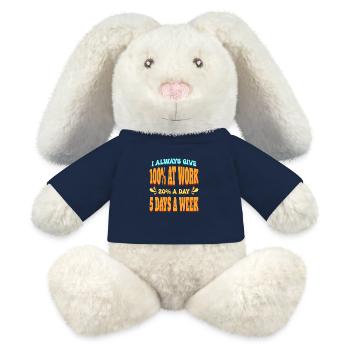 Ich gebe bei der Arbeit immer 100% 20% pro Tag an 5 Tagen in der Woche - MiniFeet® RecycelHase® Creme - French Navy - Vorne