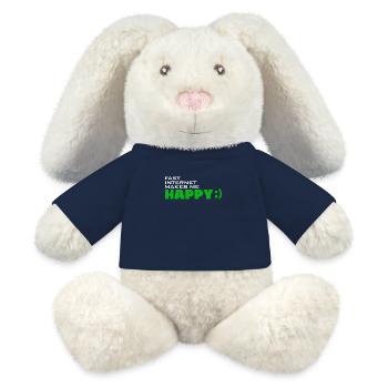 Fast Internet makes me happy - Quickly happy - MiniFeet® RecycelHase® Bunny Cream - french navy - Front