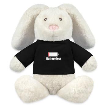 Battery Low - charge battery - MiniFeet® RecycelHase® Bunny Cream - black - Front