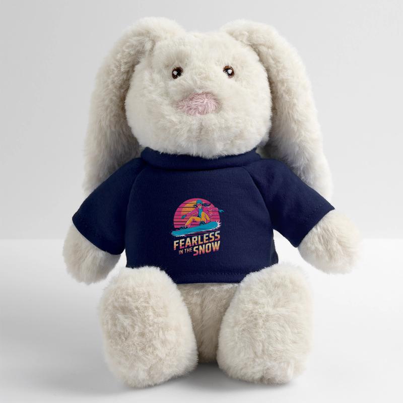 Intrépide dans la neige Lapin en peluche recyclé MiniFeet® Crème