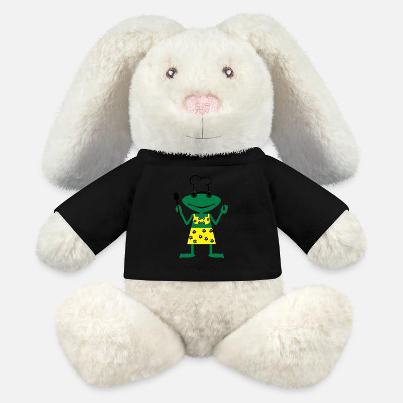 Cuire grenouille - Lapin en peluche recyclé MiniFeet® Crème - noir