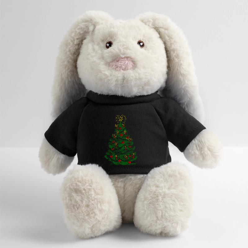 Weihnachtsbaum mit Kerzen und Stern MiniFeet® RecycelHase® Creme