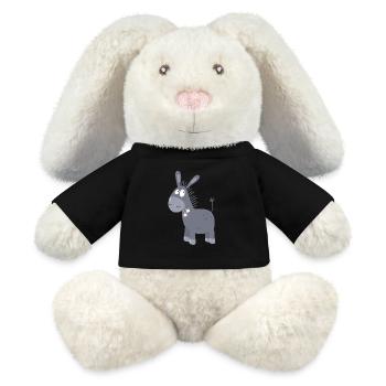 Little Donkey With Flowers I Muli Mule Comic - MiniFeet® RecycelHase® Bunny Cream - black - Front