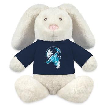 blauer Wolf Mond jaulen Illustration Waldtiere - MiniFeet® RecycelHase® Creme - French Navy - Vorne